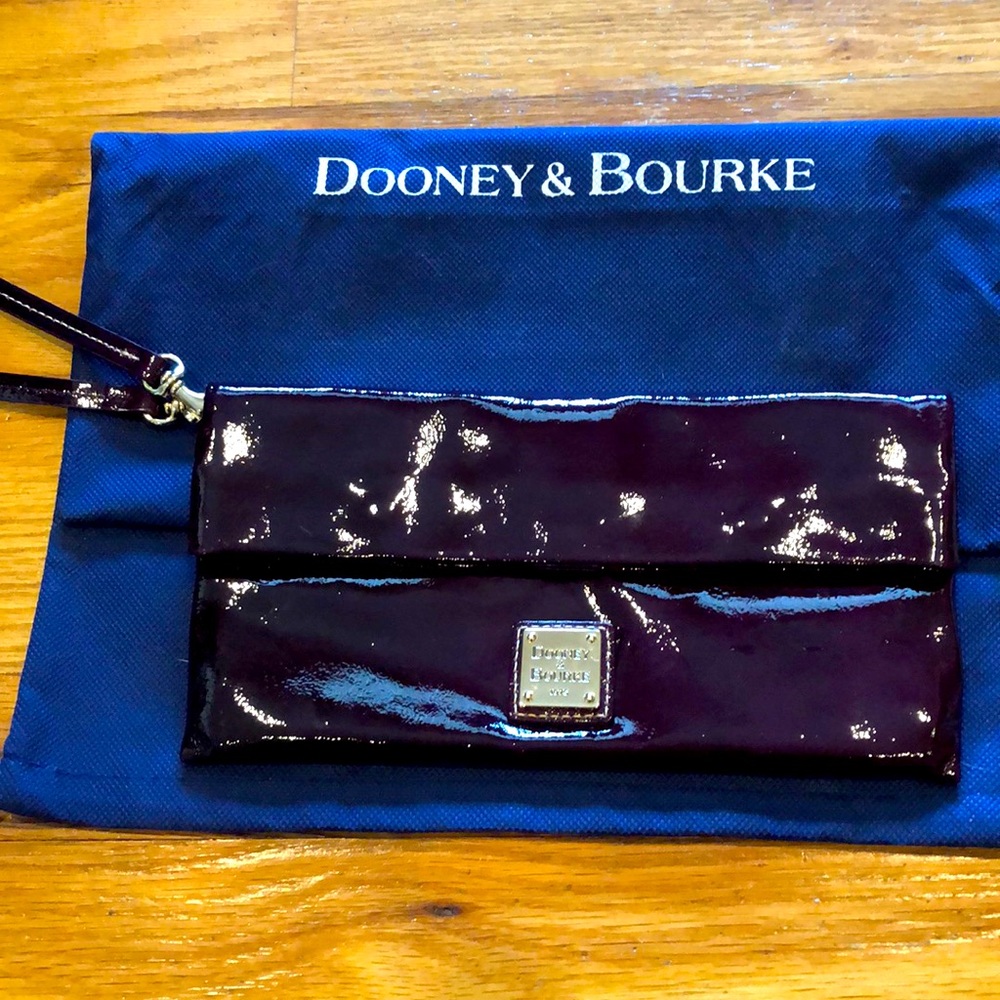 Dooney&Bourke purple patent leather clutch